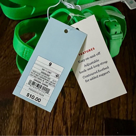 Cat & Jack Toddler Ade Footbed Sandals - Green - Size 9 - NWT - Picture 5 of 9